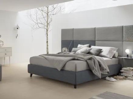 Letto con testiera in pelle Lifesteel di Flexform