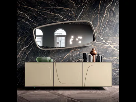 Specchio con cornice in legno Golden Wood di Ozzio