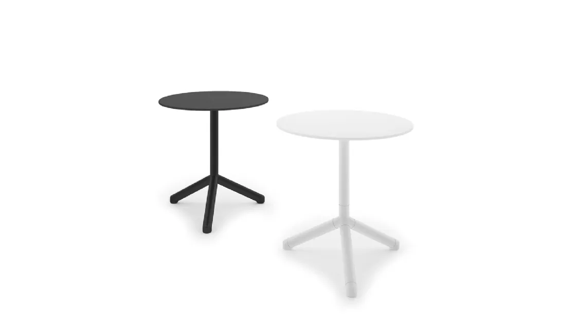 Tavolino Join Table con top in laminato Bianco o Nero e base in alluminio di Infiniti