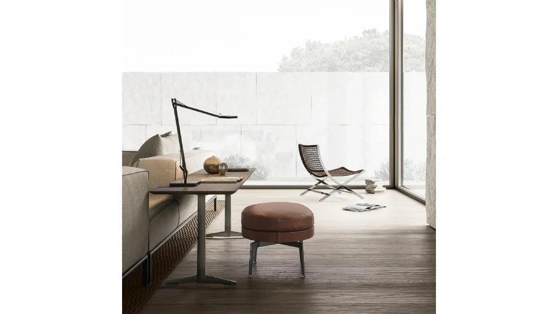 Pouf in pelle Feel Good di Flexform