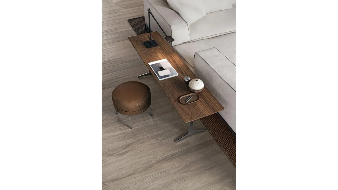 Pouf in pelle Feel Good di Flexform
