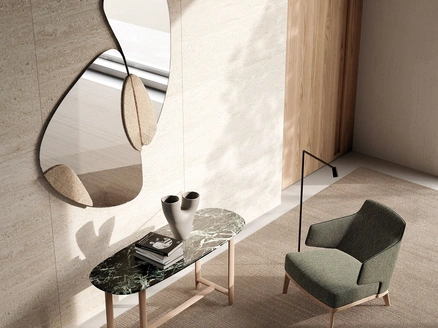 Specchio Tamu con inserti in corda di paglia di Frigerio