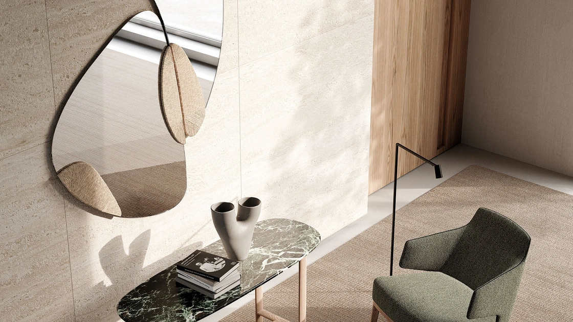 Specchio Tamu con inserti in corda di paglia di Frigerio