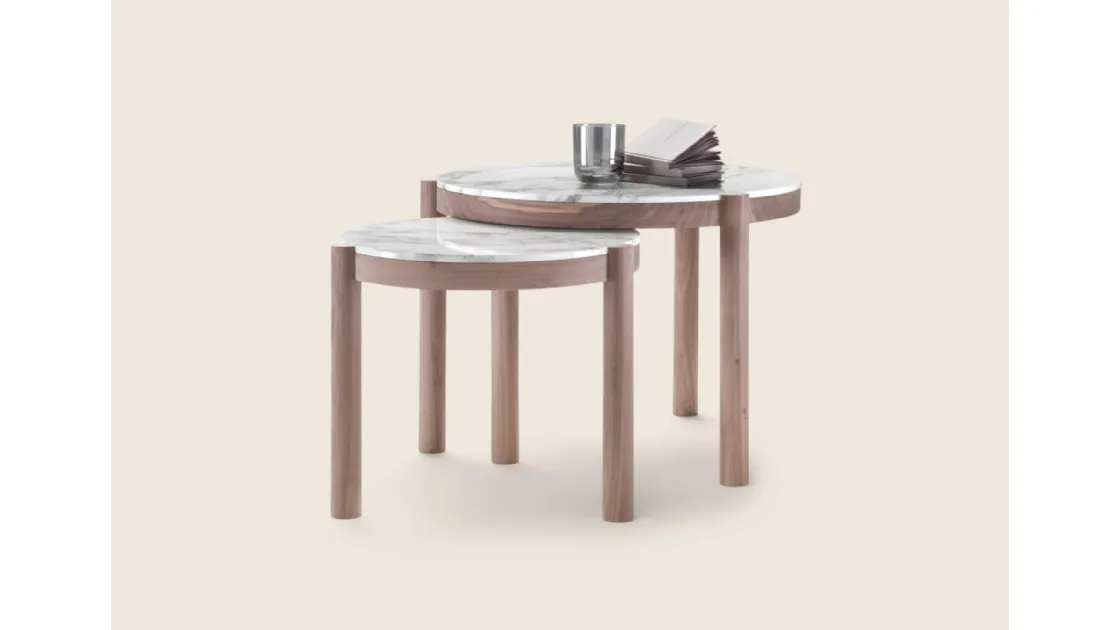 Tavolino rotondo in marmo Gustav di Flexform