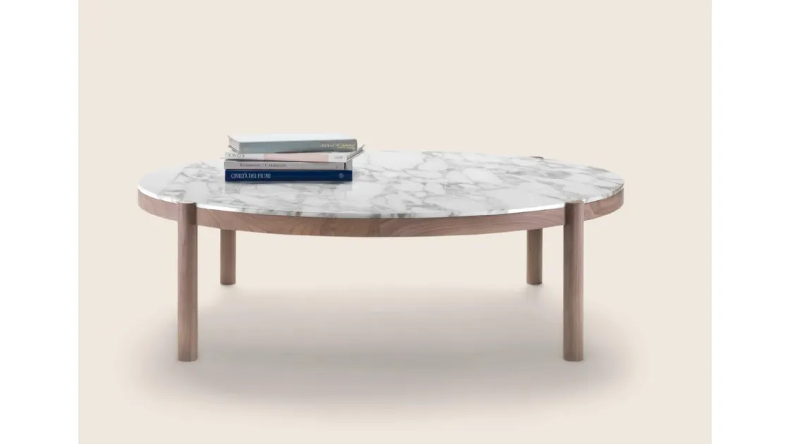 Tavolino ovale in marmo Gustav di Flexform