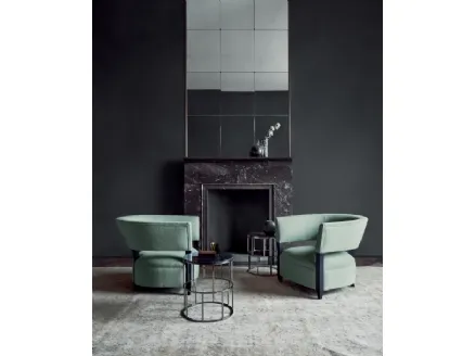 Tavolino Riviera in legno laccato lucido e base in metallo di Flexform