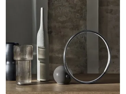 Lampada Circle da tavolo in acciaio laccato antracite di Bontempi