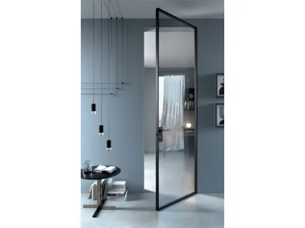 Porta per interni ESP Crystal Frameless in vetro con telaio in alluminio di Guzzini & Fontana