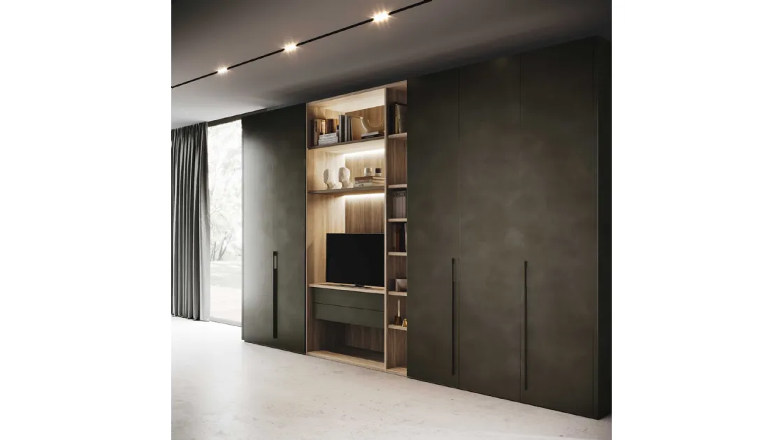 Armadio ad ante battenti Flat laccato metallico di Guzzini & Fontana