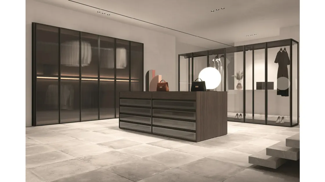 Armadio con ante battenti in vetro Luxe di Erba