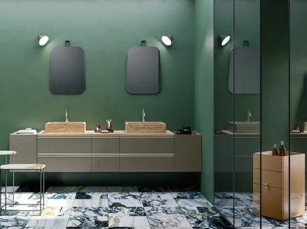 Mobile da Bagno Cartabianca in Opaco Fango di Cerasa