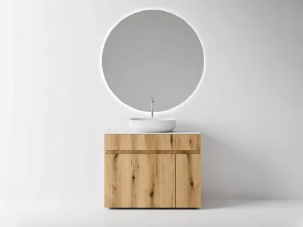 Mobile da Bagno a terra Single in nobilitato effetto legno Coast di Cerasa