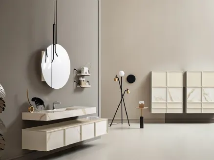 Mobile da Bagno Des con frontali Laminam Calacatta Oro di Cerasa