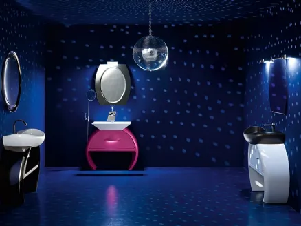 Mobile da Bagno Moon con base con Cassettone Rosa di Cerasa
