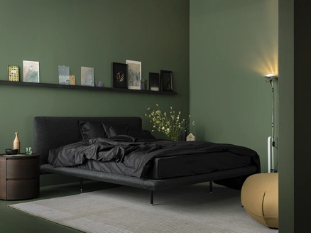 Letto in tessuto Clapis di Kristalia