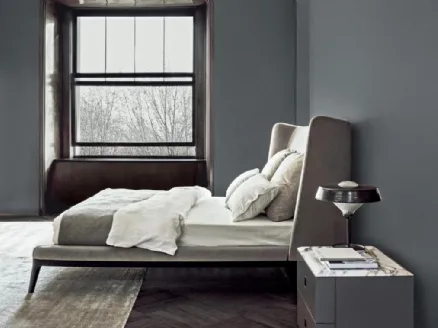 Letto Dragonfly in tessuto con testiera di Flexform