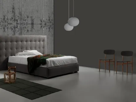Letto in tessuto con testiera lavorazione capitonnè Desio Maxi di Excò