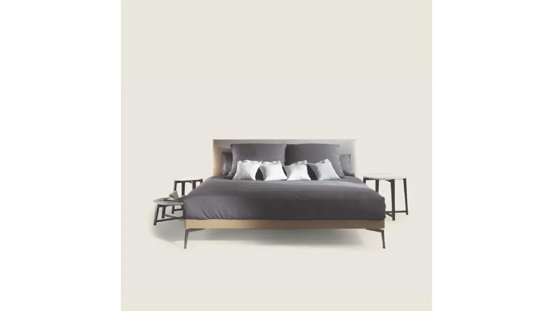 Letto Feel Good con testiera in tessuto di Flexform