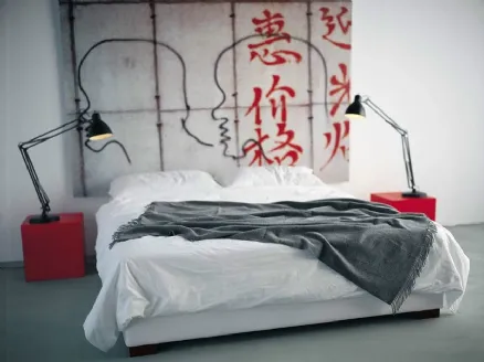 Letto matrimoniale in tessuto Sommier Figi di Horm