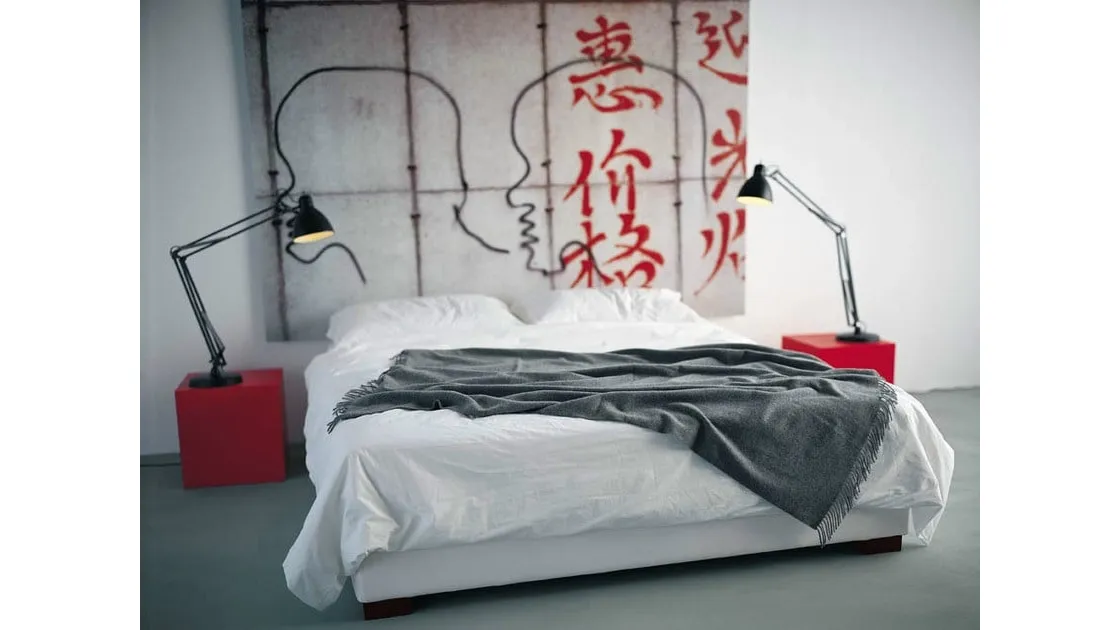 Letto matrimoniale in tessuto Sommier Figi di Horm