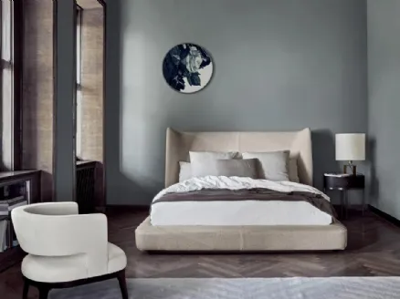 Letto Midnight in tessuto con testiera di Flexform