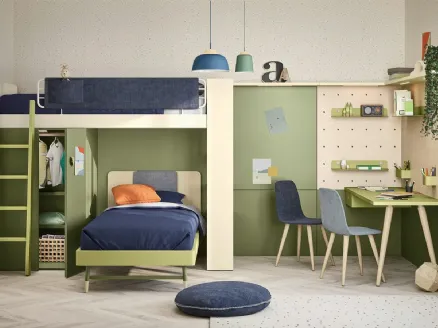 Letto singolo Ergo con testiera di Nidi