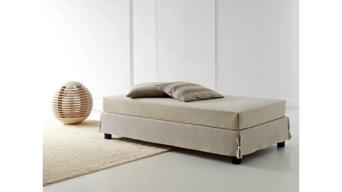 Letto singolo in tessuto sfoderabile Sommier White di Horm