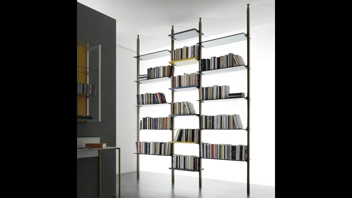 Libreria Clark in metallo e vetro di Ponti Terenghi