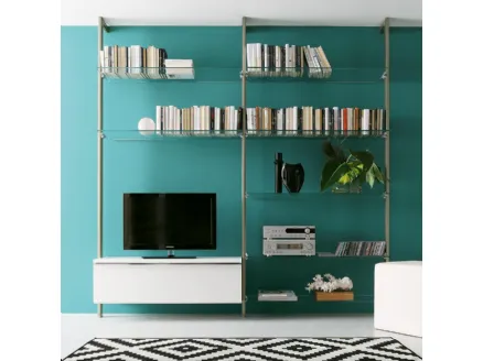 Libreria DL-300 CLARK con vano TV di Ponti Terenghi