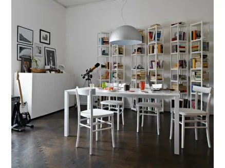 Libreria a giorno in legno laccato bianco Singles di Horm