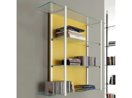 Libreria sospesa Icon 01 in metallo e vetro di Ponti Terenghi