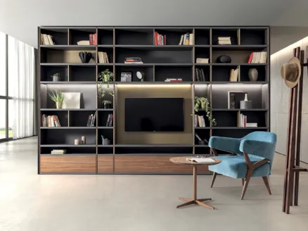 Libreria Misty 54 Day con vano porta TV di Guzzini & Fontana
