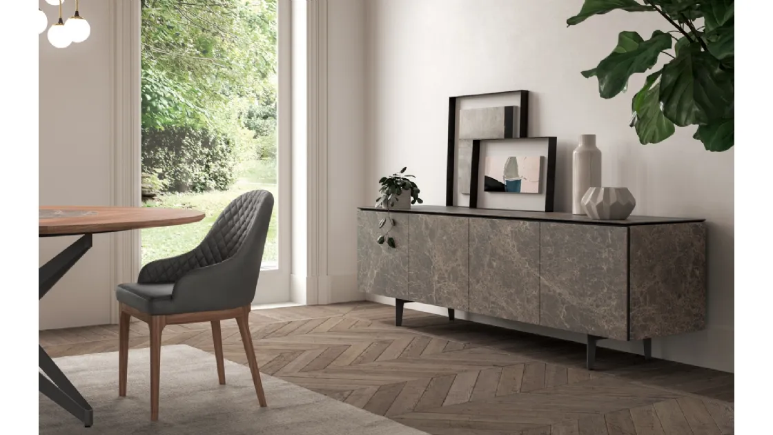 Madia moderna Armor in ceramica Gold Beauty di Ozzio
