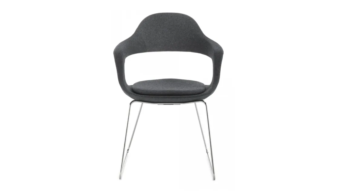 Poltroncina in feltro con struttura in metallo Frenchkiss di Enrico Pellizzoni