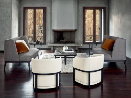Divano lineare in tessuto Dragonfly di Flexform