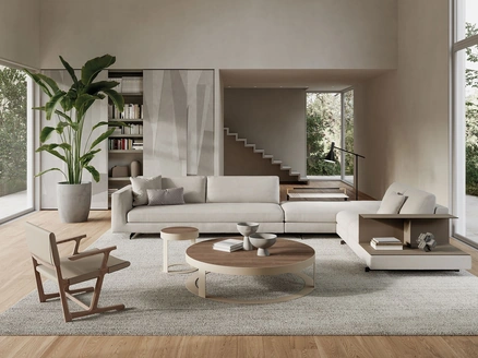 Divano angolare in tessuto imbottito Davis Case di Frigerio