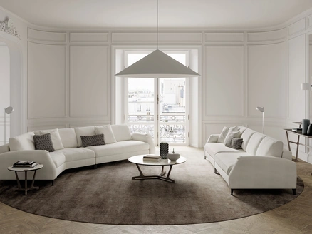 Divano lineare Davis Class in tessuto di Frigerio