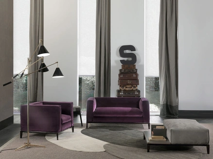 Salotto in velluto viola Taylor Junior di Frigerio