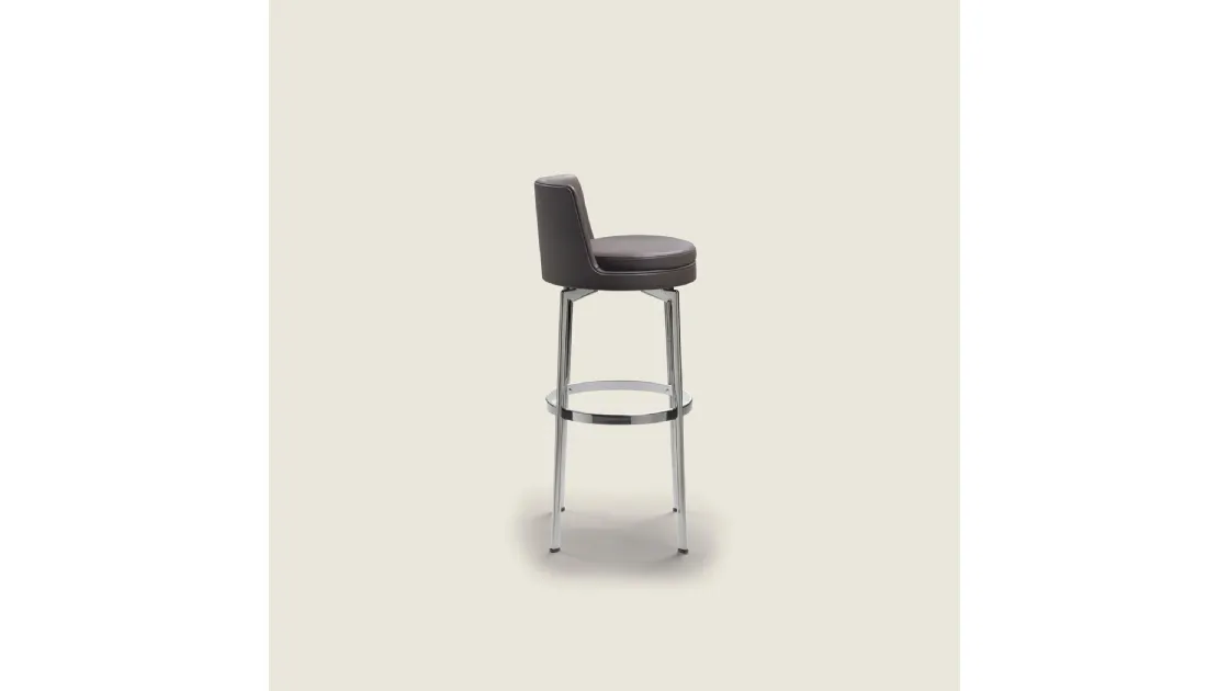Sgabello Feel Good in pelle e metallo di Flexform