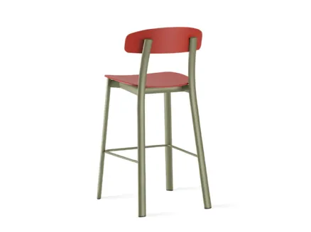 Sgabello Feluca Pop Kitchen Stool in polipropilene con telaio in metallo di Infiniti