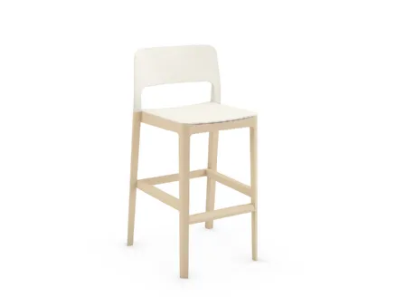 Sgabello Settesusette Kitchen Stool in polipropilene con base in Faggio massello di Infiniti