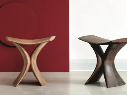 Sgabello di design in legno massello di frassino Torli di Porada