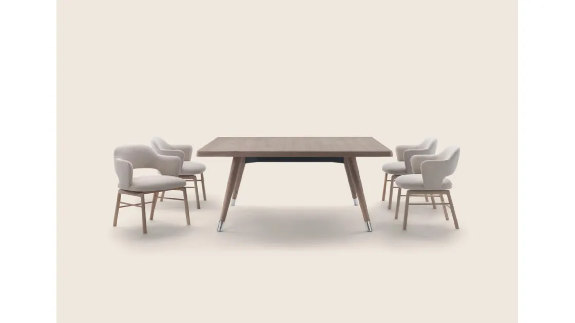 Tavolo quadrato Adler in legno di Flexform
