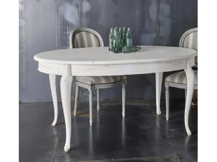 Tavolo ovale allungabile Art 604 Shabby Chic in legno di Fratelli Mirandola