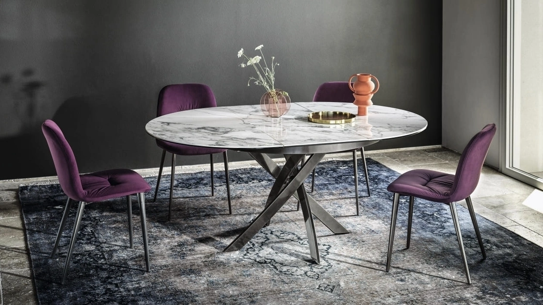 Tavolo rotondo Barone in SuperMarmo di Bontempi