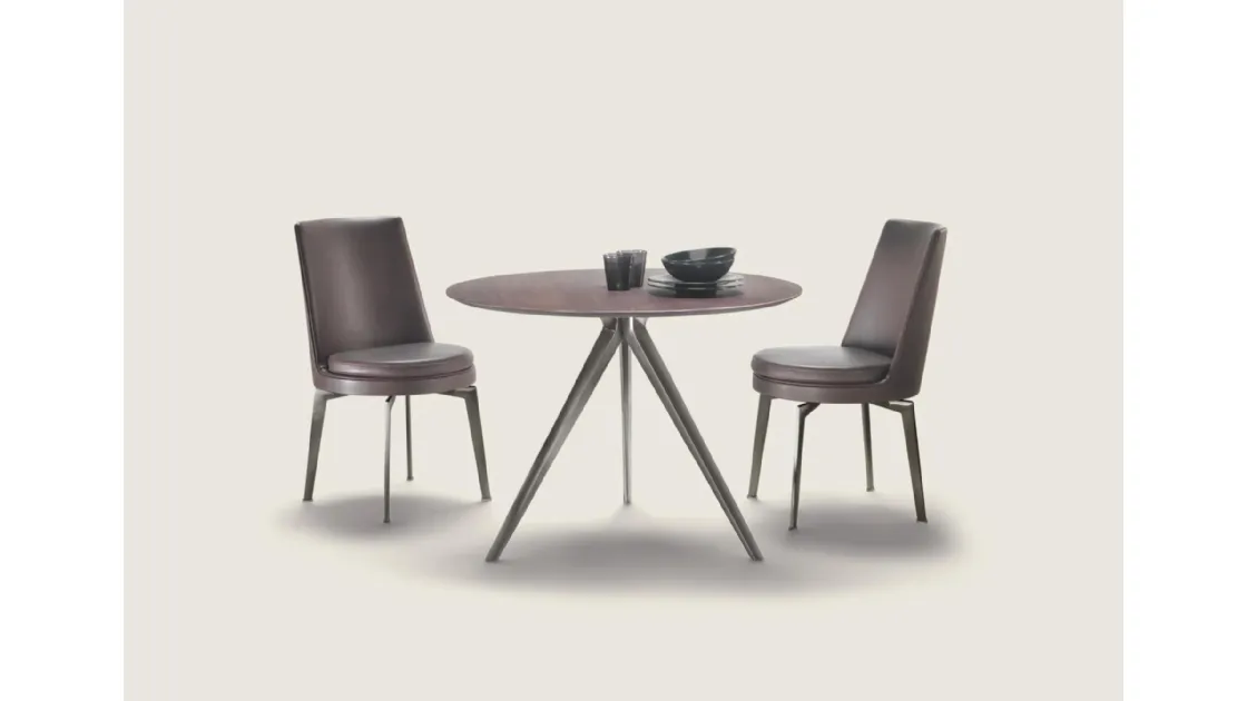 Tavolo rotondo con piano in legno Zefiro di Flexform