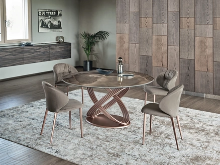 Tavolo Fusion Rotondo in SuperMarmo di Bontempi