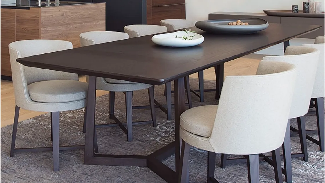 Tavolo moderno in legno impiallacciato Jiff di Flexform