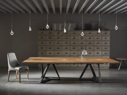 Tavolo Millennium XXL con piano in legno massello di Bontempi