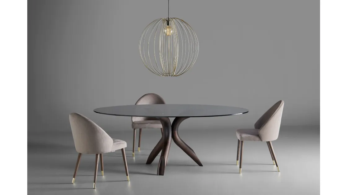 Tavolo Plié con top in vetro di Colico